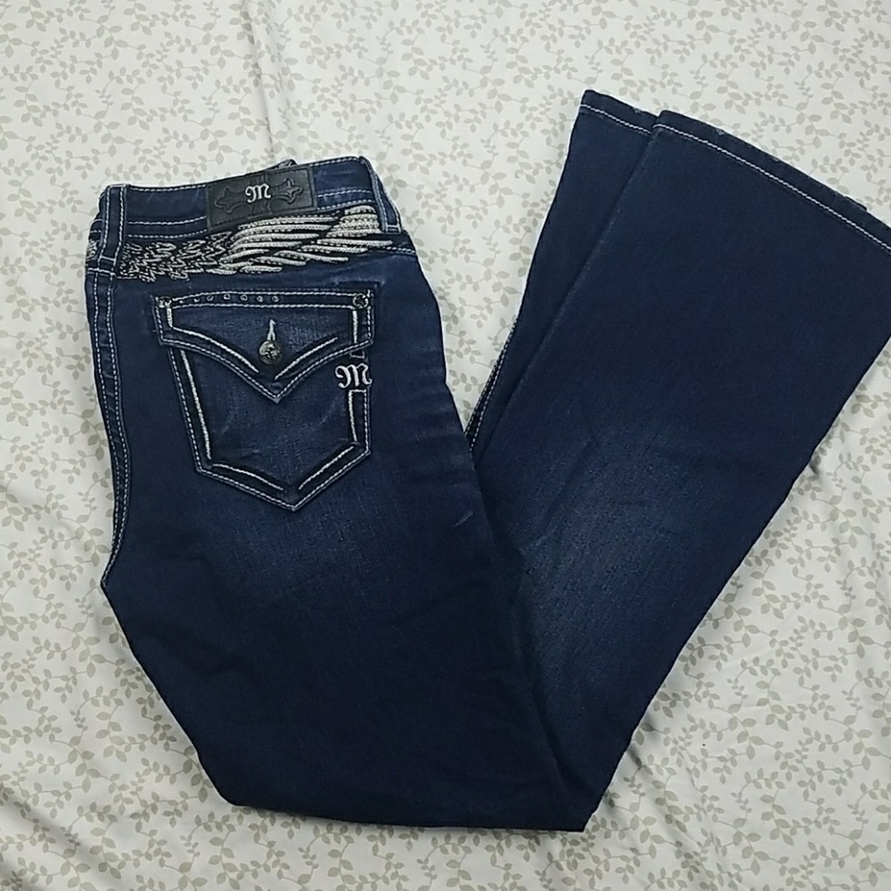 Miss Me embellished mid rise bootcut jeans